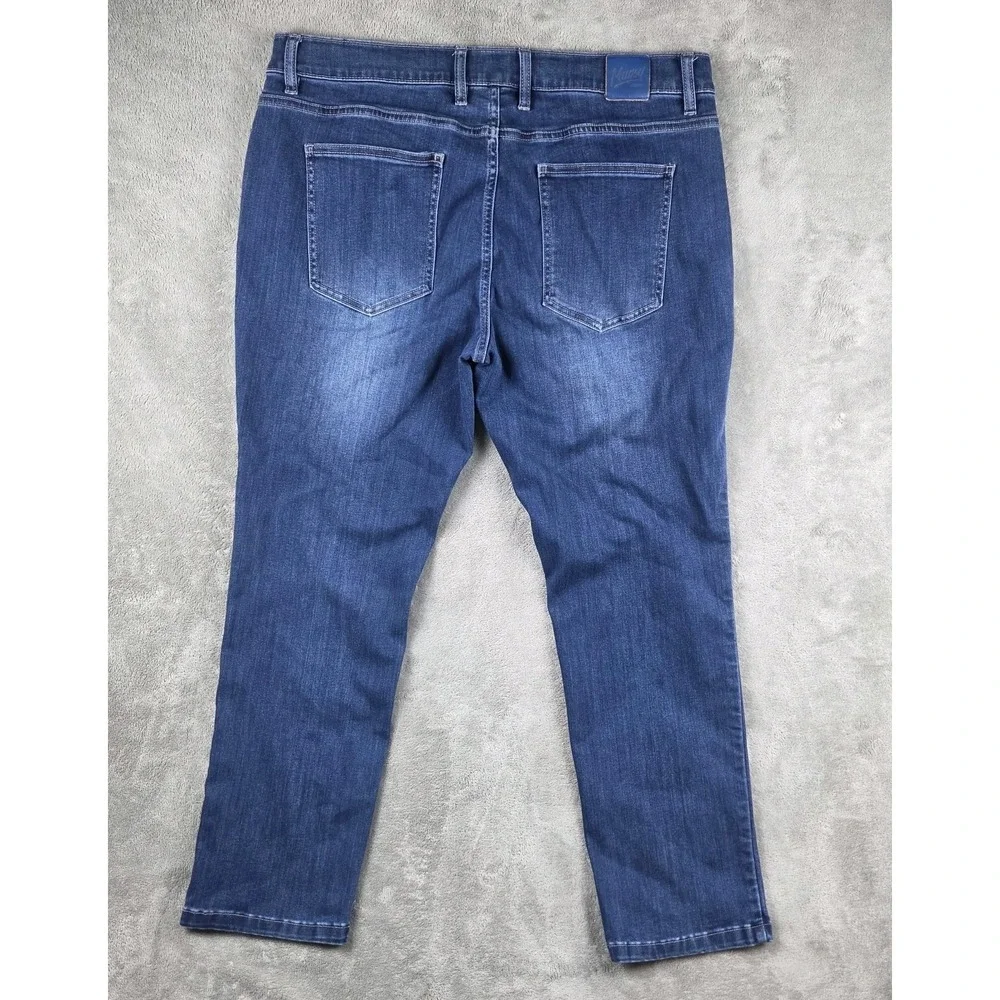 Mugsy Straight Blue Kinzies Med Wash Jeans Mens 40x30(38x30) Stretch Denim